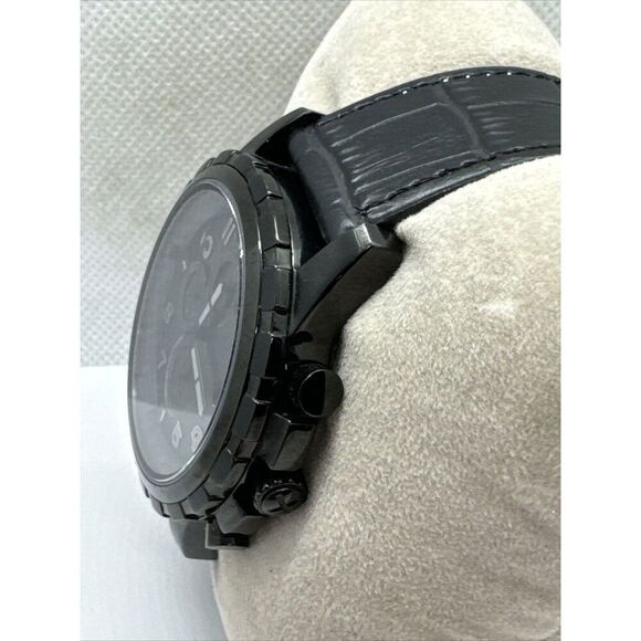 Fossil Dean FS4646 Men Black Leather Analog Dial Quartz Chronograph Watch AEA124 - Picture 2 of 11